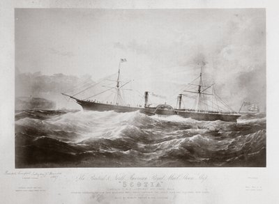 Brytyjski i północnoamerykański statek parowy Royal Mail „Scotia”, ok. 1867 r autorstwa Ferdinand Georg Waldmuller