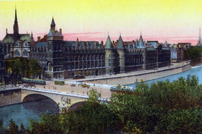 The Conciergerie, z „Souvenirs De Paris - Monuments Views in Colours” (kolor lito) autorstwa Hippolyte Lalaise Devéria