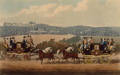 Wagony Reading Telegraph (kolorowy grawerunek) autorstwa . .