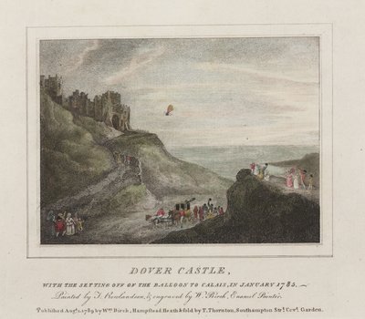Pierwsze przepłynięcie kanału balonem, 7 stycznia 1785 autorstwa Frederick (attr. to) Barnard