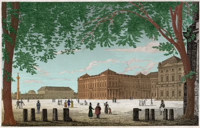 Rezydencja Würzburga, zamek książąt Eveques en Bavarie. ok. 1850 (Grawerowanie) autorstwa . .