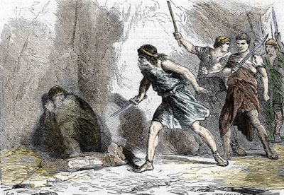 Samobójstwo Nerona, 9 czerwca 68. XIX w. (rycina) autorstwa . .