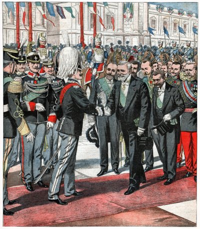 Wiktor Emanuel III i Emile Loubet autorstwa . .