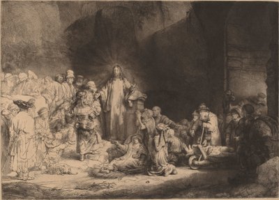 Nauczanie Chrystusa (Druk stu guldenów) autorstwa Rembrandt van Rijn