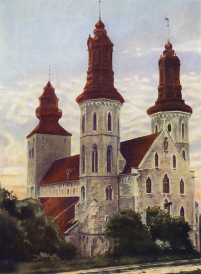 Katedra w Visby na wyspie Gotland autorstwa after A. Langfier