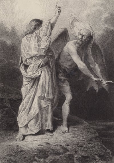 Chrystus kuszony przez diabła autorstwa after Albert Robida