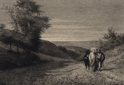 Jezus i jego uczniowie w drodze do Cezarei autorstwa after Albert Robida
