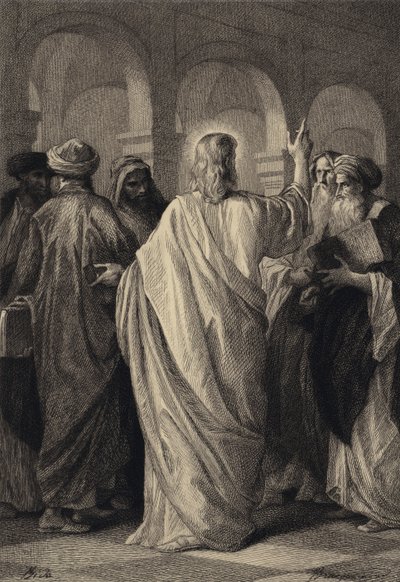 Jezus rozmawia z lekarzami autorstwa after Albert Robida