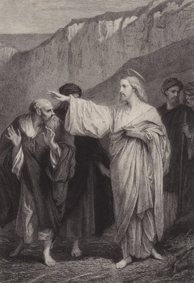 Jezus powierza Piotrowi swoją szarżę autorstwa after Albert Robida