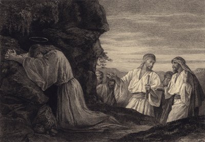 Jezus w modlitwie autorstwa after Albert Robida