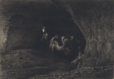 Jezus złożony w grobie autorstwa after Albert Robida