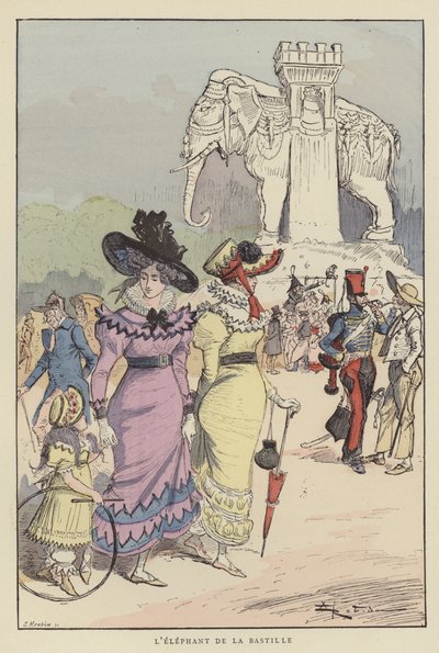 Słoń Bastylii autorstwa after Albert Robida
