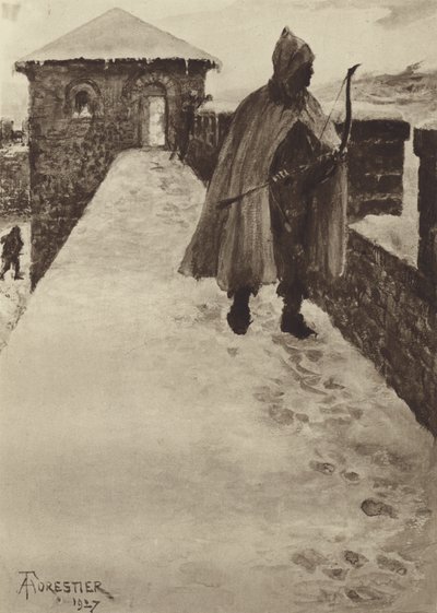 Patrolowanie fortu północno-brytyjskiego zimą autorstwa after Amedee Forestier