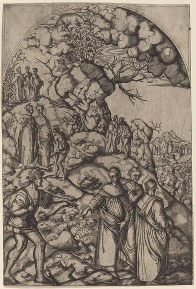 Święty Filippo Benizzi Uzdrawia żebraka autorstwa after Andrea del Sarto