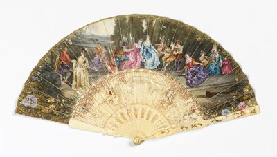Plisowany wentylator autorstwa after Antoine Watteau