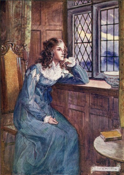 Shirley przy oknie autorstwa after Charles Edmund Brock