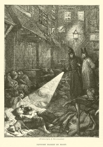 Newport Market nocą autorstwa after Charles J. Staniland