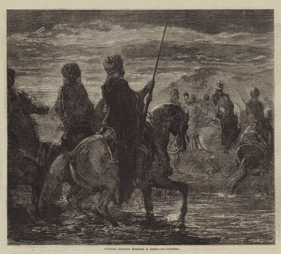 Kawaleria turecka przeprawiająca się przez rzekę autorstwa after Edmond Morin