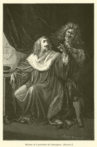 Boileau i prezes Lamoignon, Boileau autorstwa after Emile Antoine Bayard