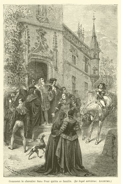 Jak nieustraszony rycerz opuścił swoją rodzinę, lojalnego sługę, anonimowego autorstwa after Emile Antoine Bayard