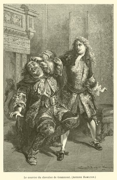Kurier z Chevalier de Grammont, Antoine Hamilton autorstwa after Emile Antoine Bayard