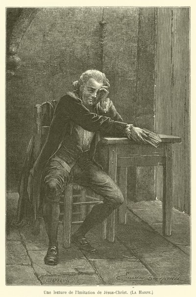 Czytanie Naśladowania Jezusa Chrystusa, Harfa autorstwa after Emile Antoine Bayard