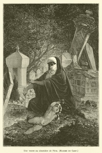 Wdowa na cmentarzu Pera, Maxime du Camp autorstwa after Emile Antoine Bayard