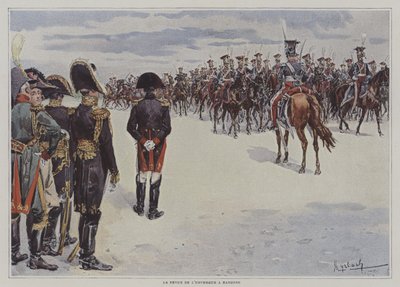 Napoleon dokonujący przeglądu oddziałów polskiego lekkiego konia pod Bayonne autorstwa after Felicien baron de Myrbach Rheinfeld