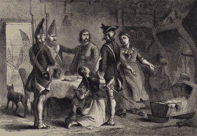 Pobór żołnierzy niemieckich do służby w Ameryce autorstwa after Felix Octavius Carr Darley