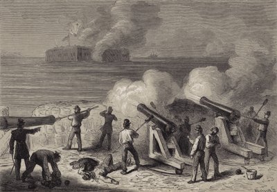 Atak na Fort Sumter autorstwa after Felix Octavius Carr Darley