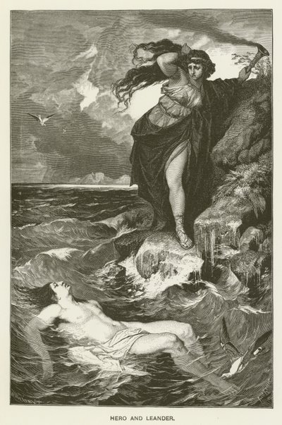 Bohater i Leander autorstwa after Ferdinand Keller