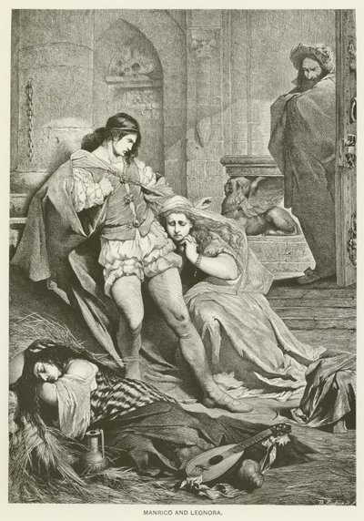 Manrico i Leonora autorstwa after Ferdinand Keller