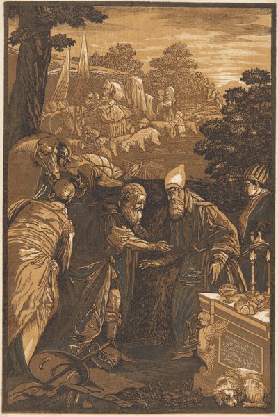 Melchizedech błogosławi Abrahamowi autorstwa after Francesco Bassano II John Baptist Jackson