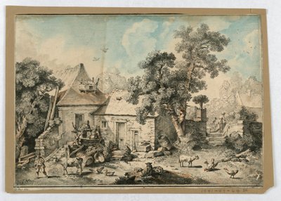 Siedzący pasterz autorstwa after Francois Boucher