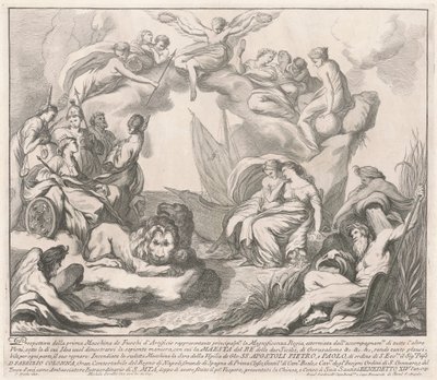 Prima Macchina dla Chin z 1741 r.: Alegoria królewskiej wspaniałości autorstwa after François Hutin Miguel de Sorellò