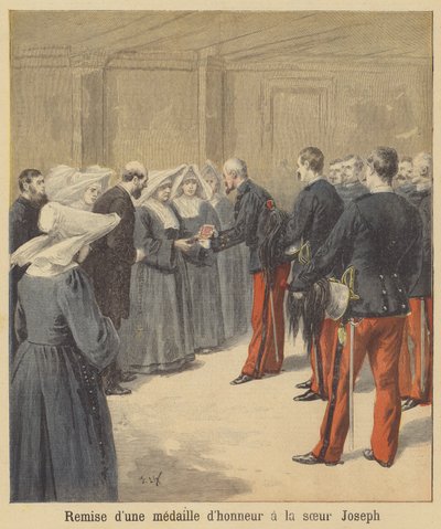 Wręczenie medalu siostrze Józefie autorstwa after Frederic Theodore Lix