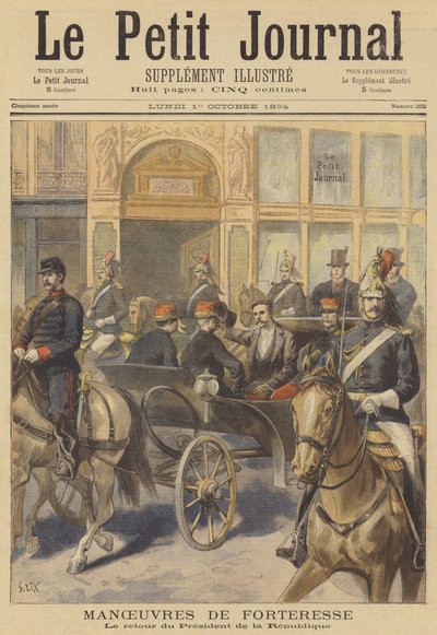 Prezydent Casimir-Pierier powracający z oglądania manewrów armii francuskiej autorstwa after Frederic Theodore Lix