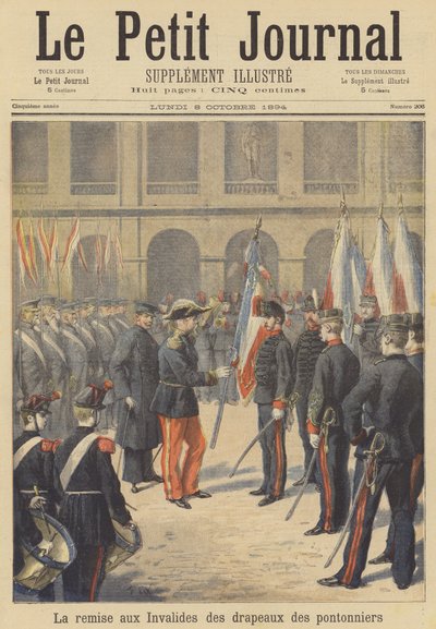 Wręczenie sztandarów rozwiązanego 2 Pułku Artylerii-Pontonniers w Les Invalides autorstwa after Frederic Theodore Lix