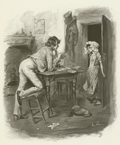 Dick Swiveller i markiza autorstwa after Frederick Barnard
