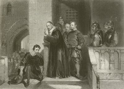 Arcybiskup Laud błogosławi Strafford autorstwa after George Cattermole