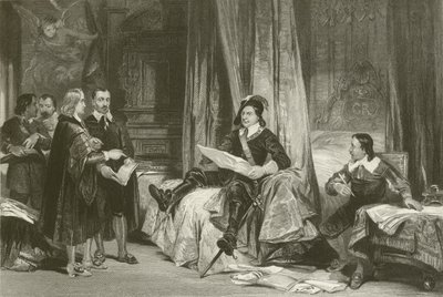 Cromwell naradzający się z prawnikami autorstwa after George Cattermole