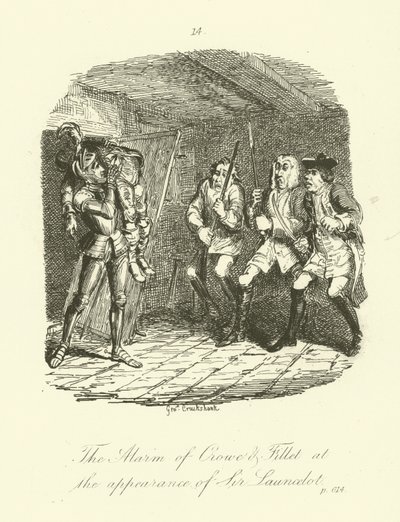 Ilustracja do nagolenników Launcelot autorstwa Tobiasa Smolletta autorstwa after George Cruikshank