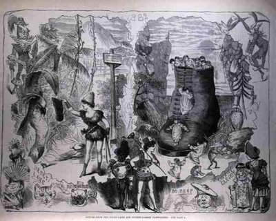 Sceny z pantomim Drury Lane i Covent Garden, z The Illustrated London News, 7 stycznia 1882 autorstwa after George Cruikshank