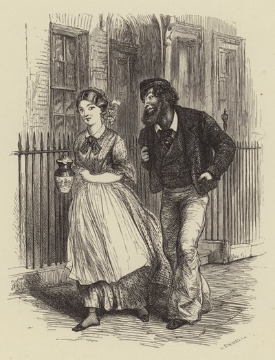 WM Thackerays Ballada o Elizie Davis autorstwa after George Housman Thomas
