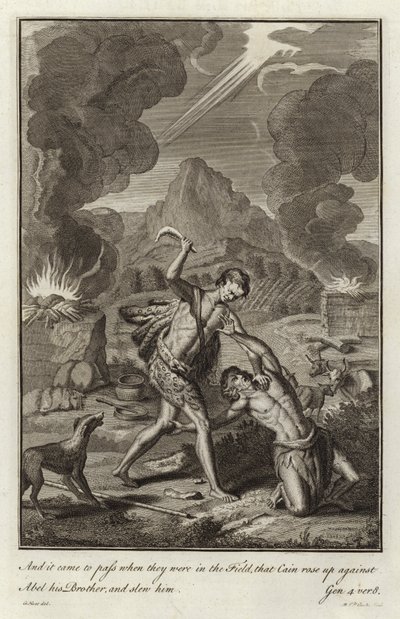Kain zabija Abla autorstwa after Gerard Hoet