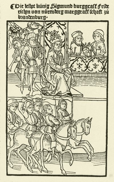 Inwestytura Fryderyka I z rodu Hohenzollernów na margrabiego brandenburskiego, 1415 autorstwa after German School
