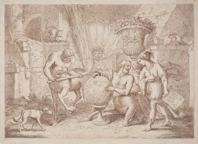 Chiron uczy geografii Achillesa autorstwa after Giovanni Benedetto Castiglione Gaetano Zompini