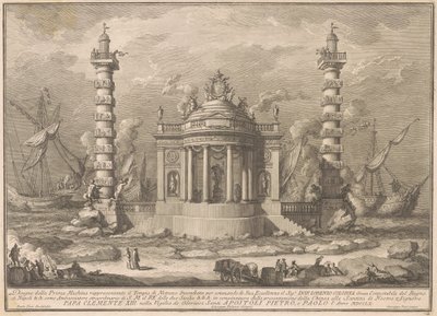 Prima Macchina dla Chin z 1760 r.: Świątynia Neptuna autorstwa after Giuseppe Palazzi Giuseppe Vasi after Paolo Posi