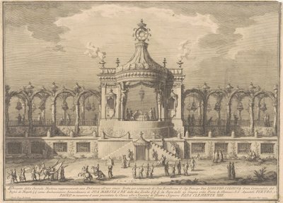 Seconda Macchina dla Chin z 1760 r.: Pawilon Chinoiserie autorstwa after Giuseppe Palazzi Giuseppe Vasi after Paolo Posi