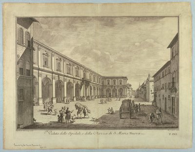 Widok Florencji, tablica z "Wybór XXIV Widoki na główne dzielnice, place, kościoły i pałace miasta Florencji" autorstwa after Giuseppe Zocchi